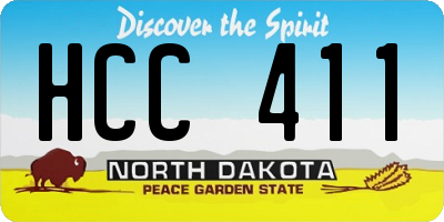 ND license plate HCC411