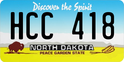 ND license plate HCC418