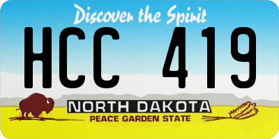 ND license plate HCC419