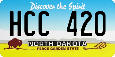 ND license plate HCC420