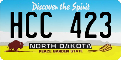 ND license plate HCC423