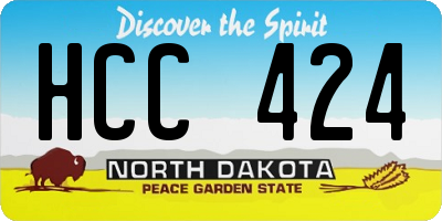 ND license plate HCC424