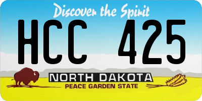 ND license plate HCC425