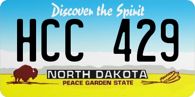 ND license plate HCC429