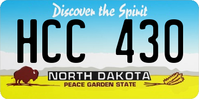 ND license plate HCC430