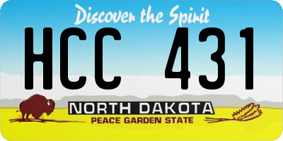 ND license plate HCC431