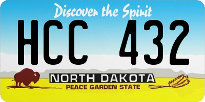 ND license plate HCC432