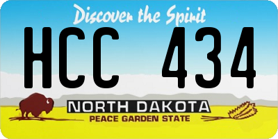 ND license plate HCC434