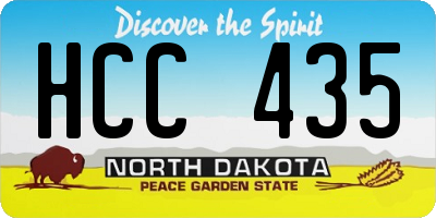 ND license plate HCC435