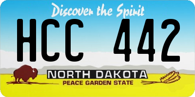 ND license plate HCC442