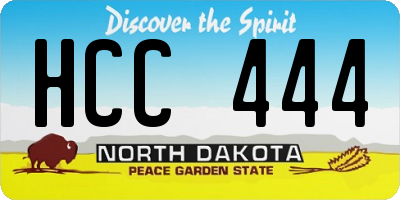 ND license plate HCC444