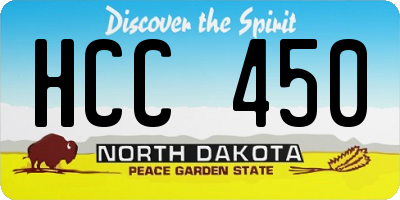 ND license plate HCC450