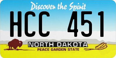 ND license plate HCC451