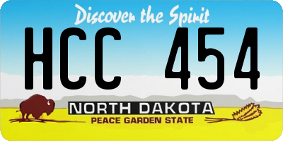 ND license plate HCC454