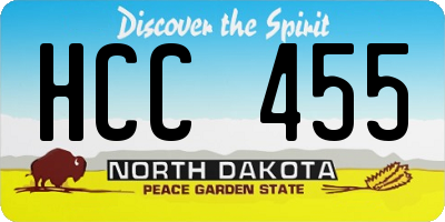 ND license plate HCC455