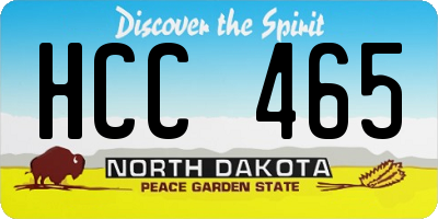 ND license plate HCC465