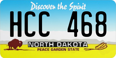 ND license plate HCC468