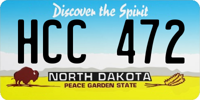 ND license plate HCC472