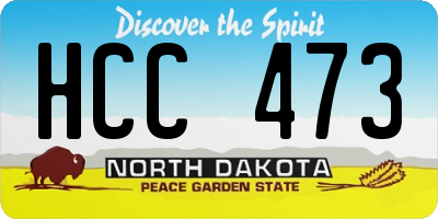 ND license plate HCC473