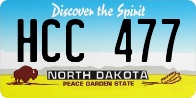 ND license plate HCC477