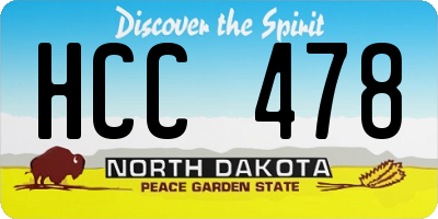 ND license plate HCC478