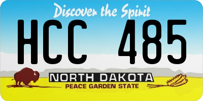 ND license plate HCC485