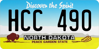 ND license plate HCC490