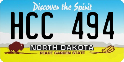 ND license plate HCC494