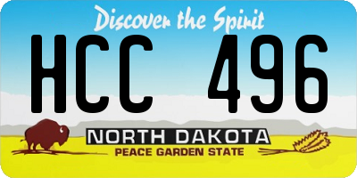 ND license plate HCC496