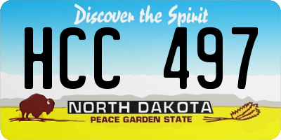 ND license plate HCC497