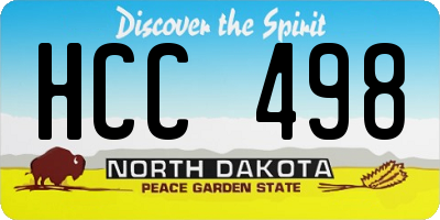 ND license plate HCC498