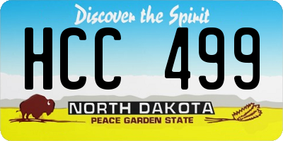 ND license plate HCC499