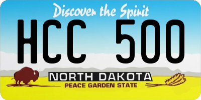 ND license plate HCC500