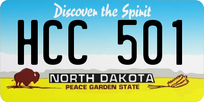 ND license plate HCC501