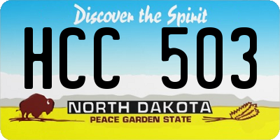 ND license plate HCC503