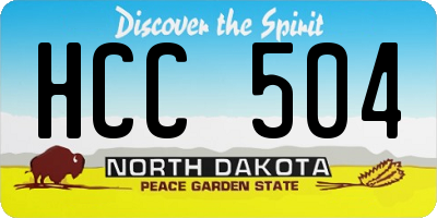 ND license plate HCC504