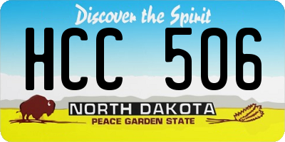 ND license plate HCC506