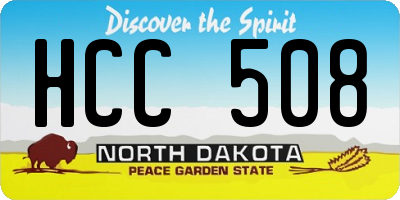 ND license plate HCC508