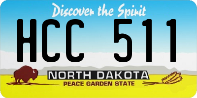 ND license plate HCC511