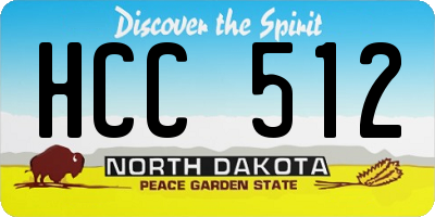 ND license plate HCC512