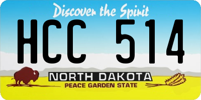 ND license plate HCC514