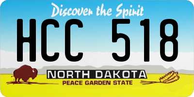 ND license plate HCC518