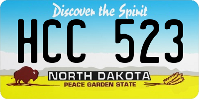 ND license plate HCC523