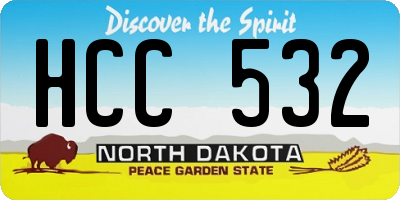 ND license plate HCC532