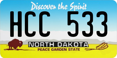 ND license plate HCC533