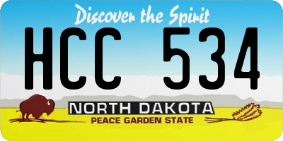 ND license plate HCC534