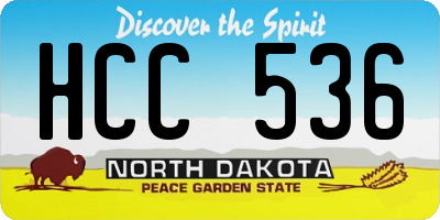 ND license plate HCC536