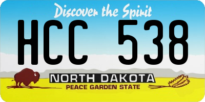 ND license plate HCC538