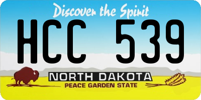 ND license plate HCC539