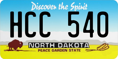 ND license plate HCC540